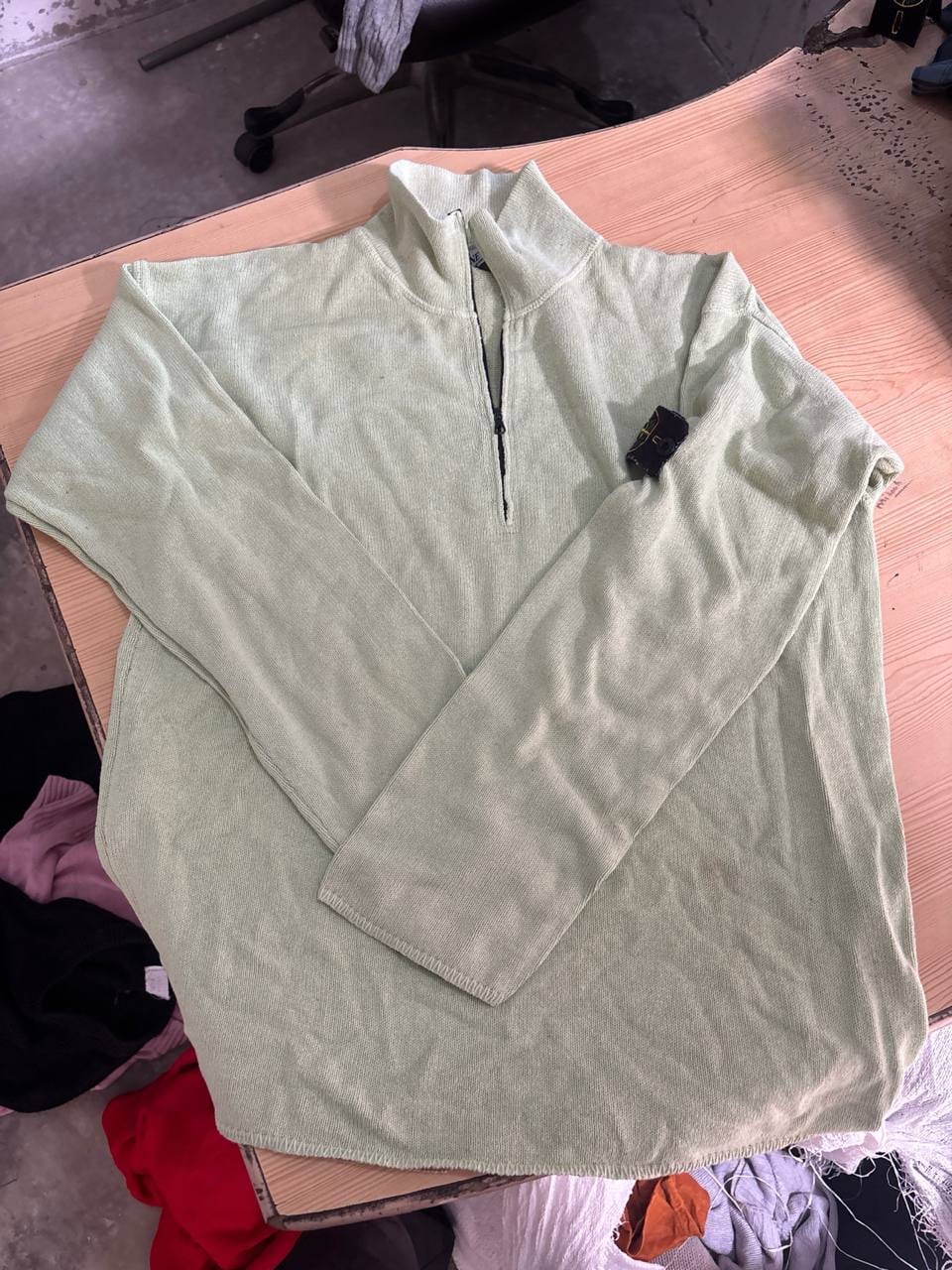 Stone Island свитер салатовый на молнии (труйер), хлопок, фото 1