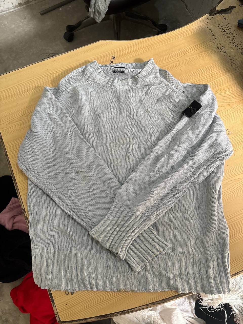 Stone Island свитер вязаный голубой шёлковый, фото 1