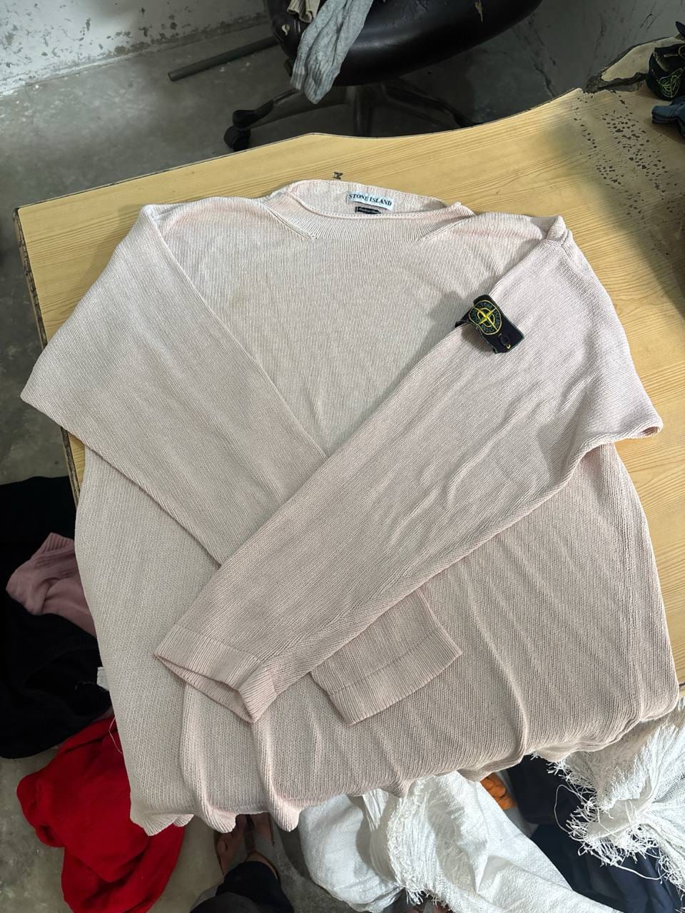 Stone Island свитер вязаный пудрово-розовый, фото 1