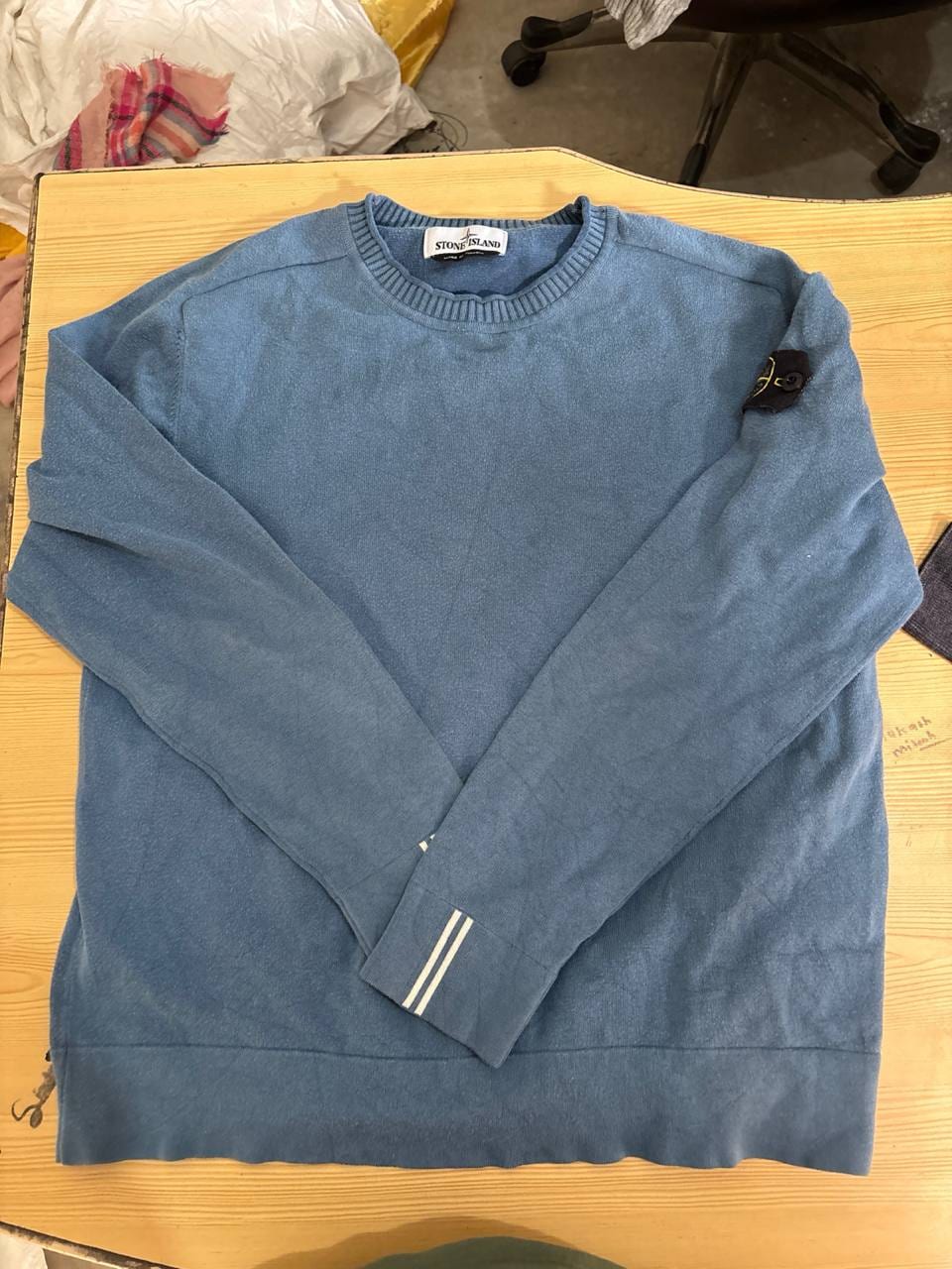 Stone Island свитер голубой джемпер круглый вырез XXL, фото 1