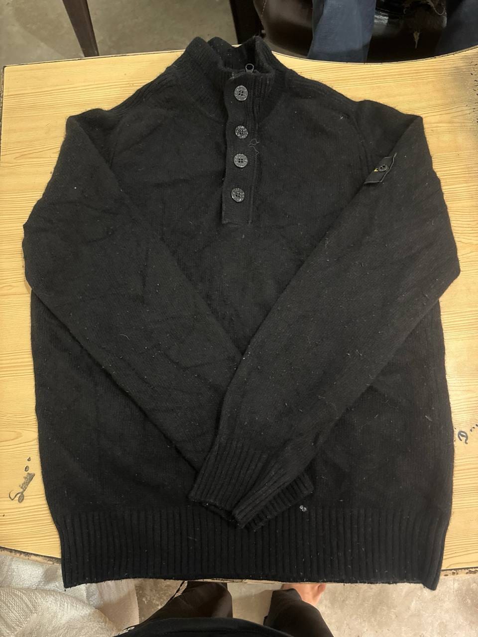 Stone Island свитер чёрный вязаный шерстяной, фото 1