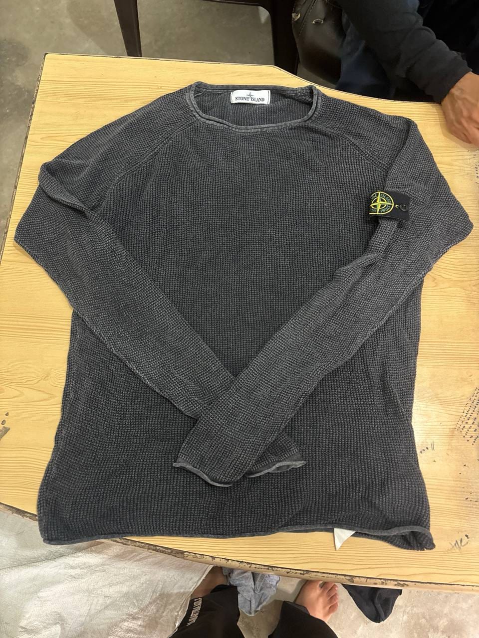 Stone Island свитер тёмно-серый вязаный, фото 1