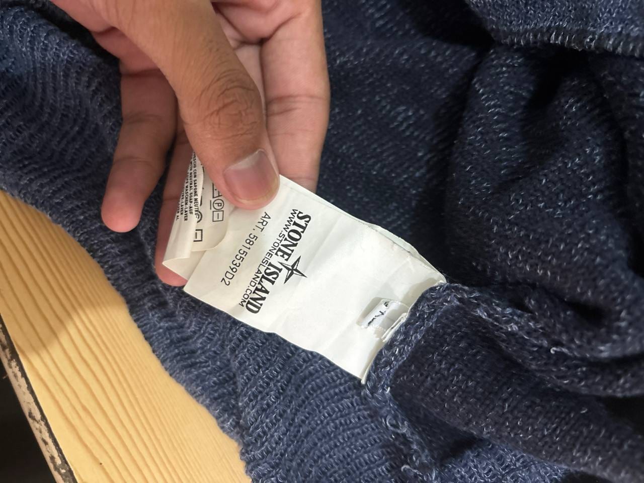 Stone Island свитер тёмно-синий с воротником-стойкой на молнии (half-zip), фото 3