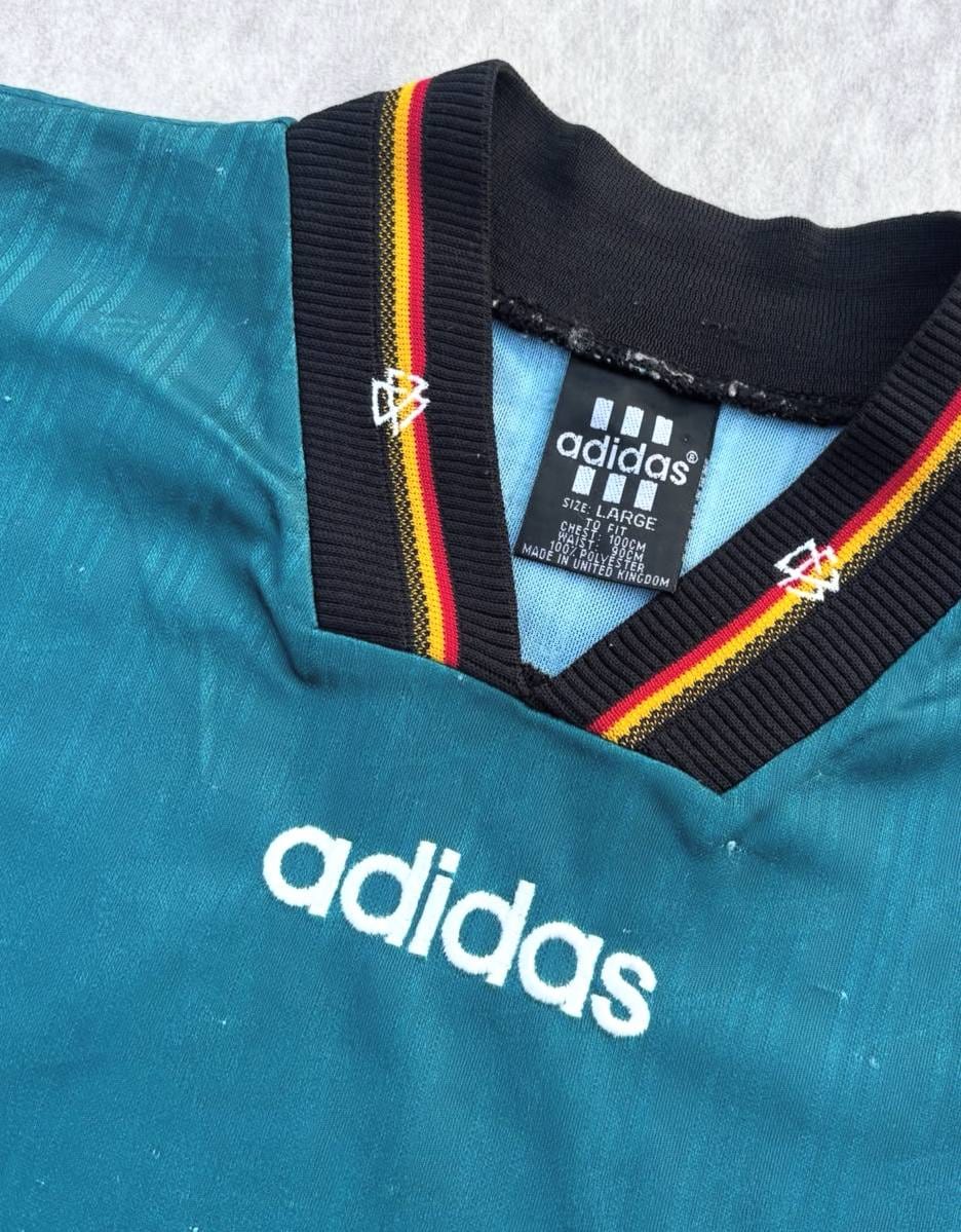 Adidas Germany 1996 away футболка джерси бирюзовая (сборная Германии, Deutscher Fussball-Bund), фото 2