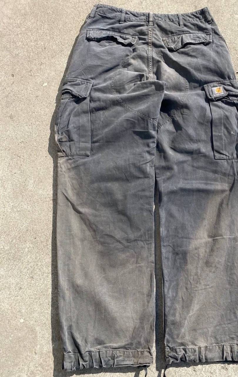 Carhartt карго штаны серые выцветшие оверсайз, фото 1