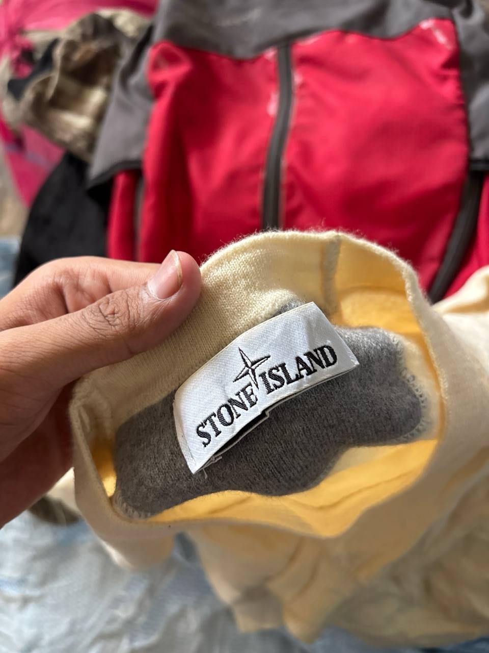 Stone Island свитер кремовый тонкий вязаный, фото 2