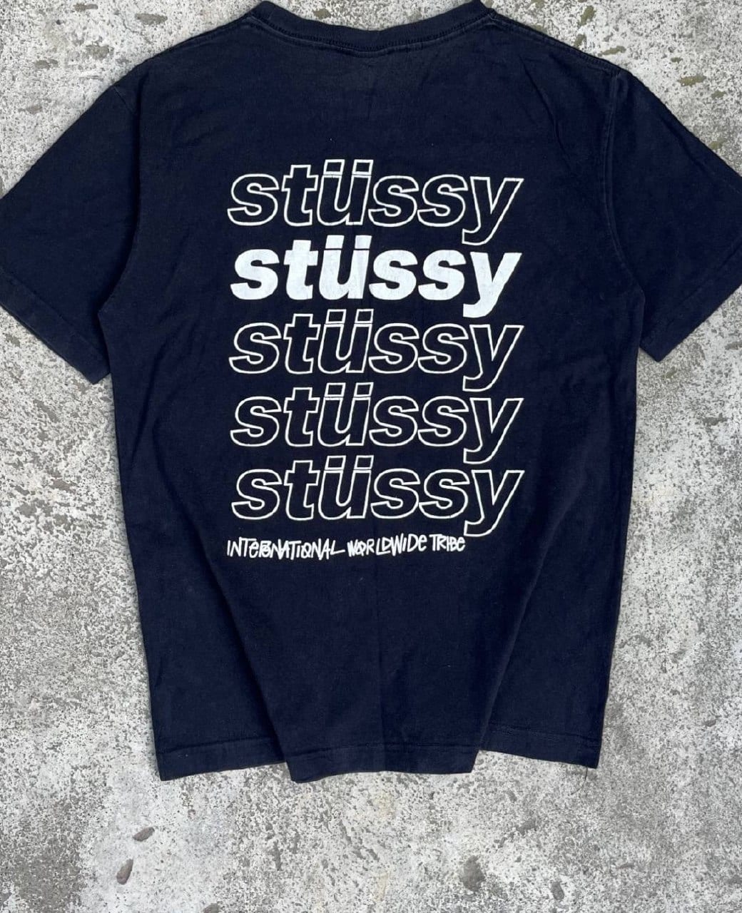 Stussy футболка чёрная International Worldwide Tribe, фото 1