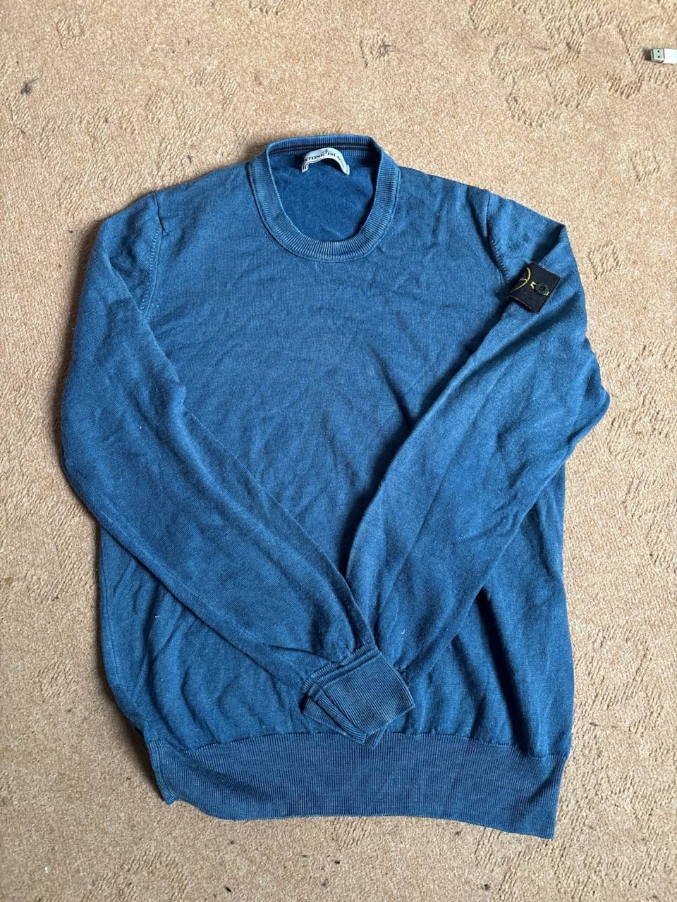 Stone Island свитер синий вязаный джемпер, фото 1