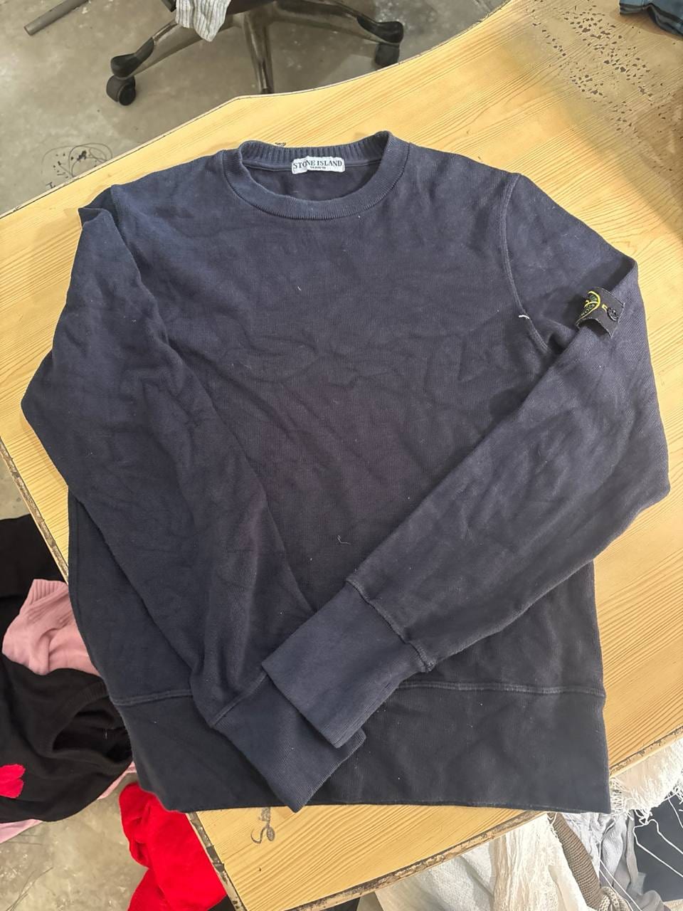 Stone Island свитшот тёмно-синий хлопковый, крой crewneck, фото 1